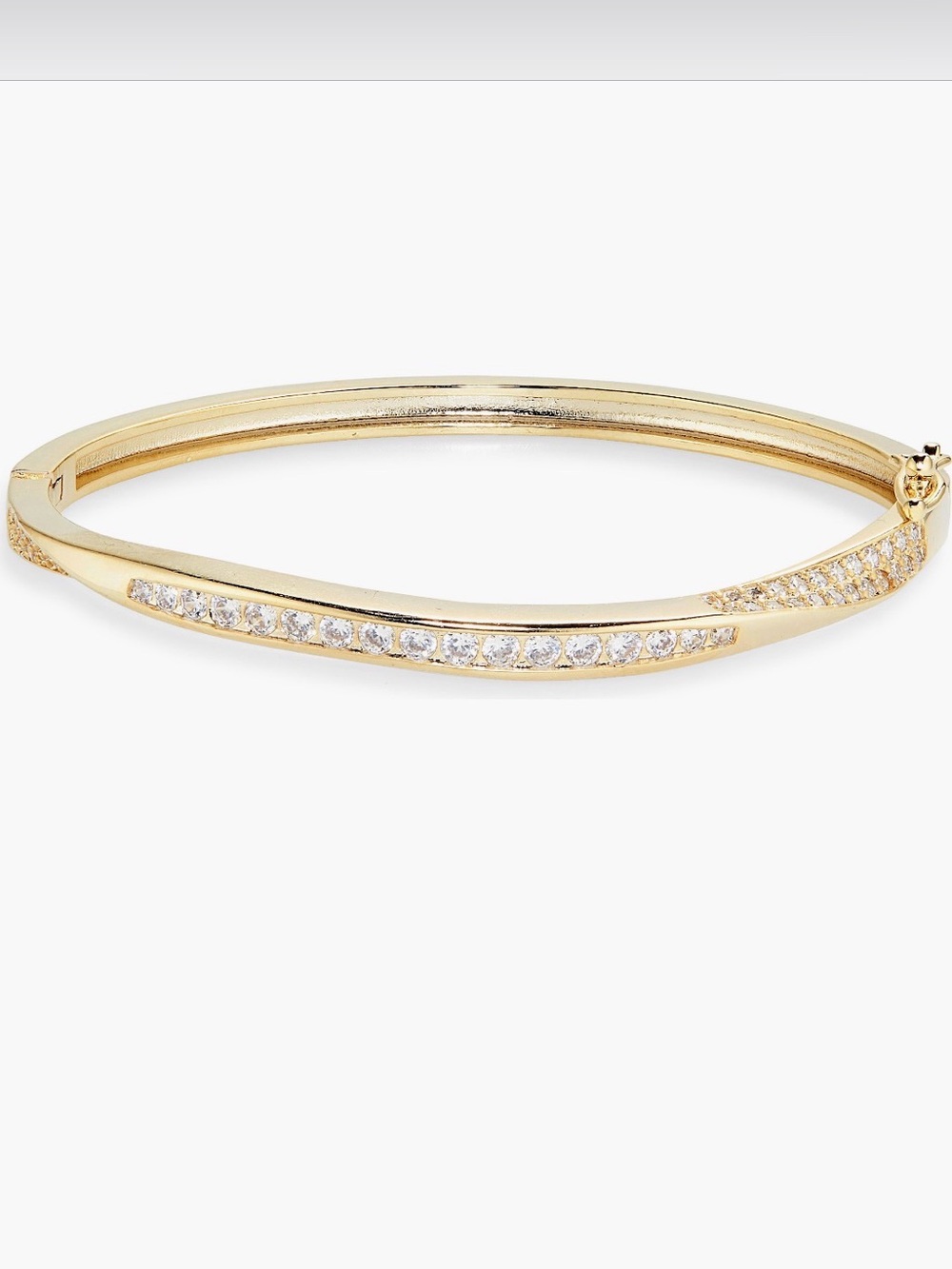 NWT 14k Cubic Zirconia Wavy Bangle Bracelet